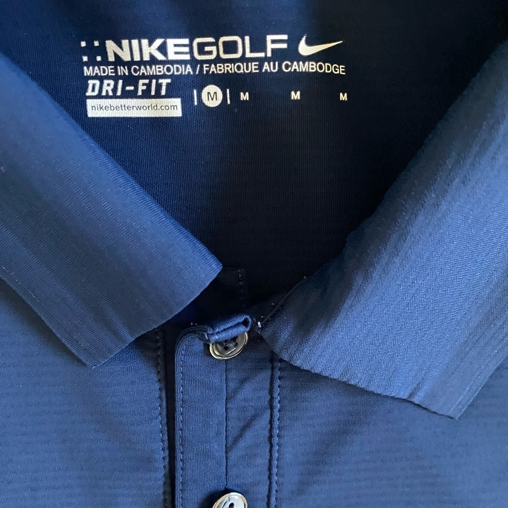 Men’s Nike Golf DriFit Polo Subtle Stripe Shirt Size M - Picture 5 of 5